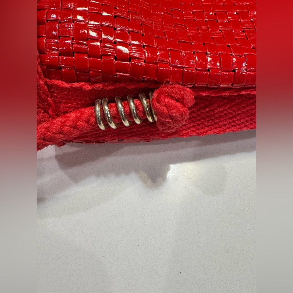 Vintage Walborg Made In Italy Red Woven Purse Handbag - Picture 4 of 8